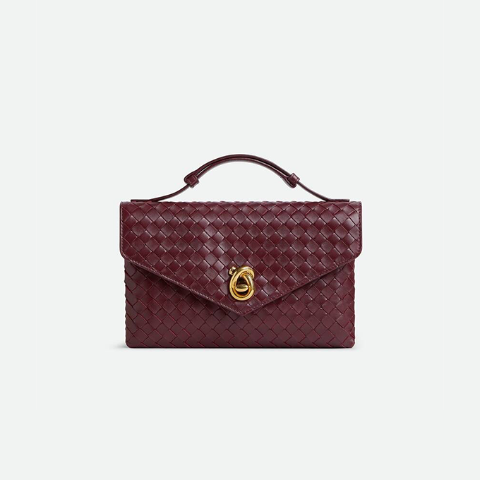 bottega veneta knot lock intrecciato leather mini flap crossbody bag #817191